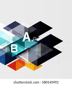 Plantilla infográfica - fondo de mosaicos triangulares. Fondo de plantilla de vector para diseño de flujo de trabajo, diagrama, opciones de número o diseño web
