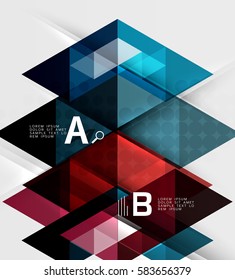 Infographic template - triangle tiles background. Vector template background for workflow layout, diagram, number options or web design