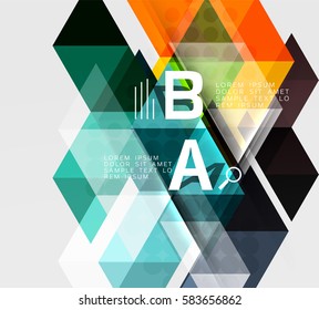 Infographic template - triangle tiles background. Vector template background for workflow layout, diagram, number options or web design