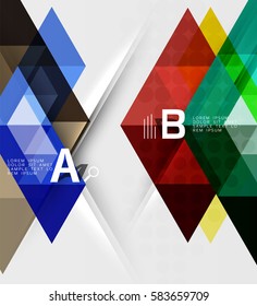 Infographic template - triangle tiles background. Vector template background for workflow layout, diagram, number options or web design