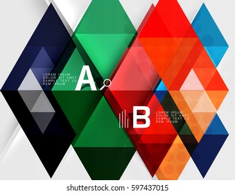 Infographic template - triangle tiles background. Vector template background for workflow layout, diagram, number options or web design