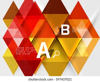 Infographic template - triangle tiles background. Vector template background for workflow layout, diagram, number options or web design