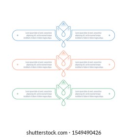 infographic template with tulip symbol. three step tulip informational template. business infographic template