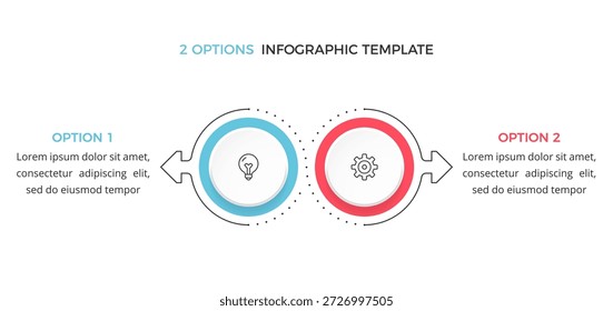 Plantilla de infografía con dos opciones dispuestas una al lado de la otra, infografía comparativa, visualización de datos empresariales