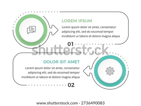 Infographic template with two options, comparison infographics, business data visualization