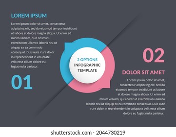 Infographic template with two steps or options, vector eps10 illustration