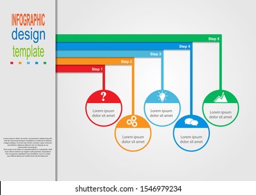 Infographic template for use in illustrating a workflow, diagram, business process parameters, strategies and planning.