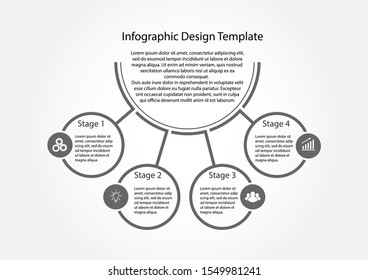 Infographic template for use in illustrating a workflow, diagram, business process parameters, strategies and planning.
