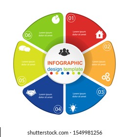 Infographic template for use in illustrating a workflow, diagram, business process parameters, strategies and planning.