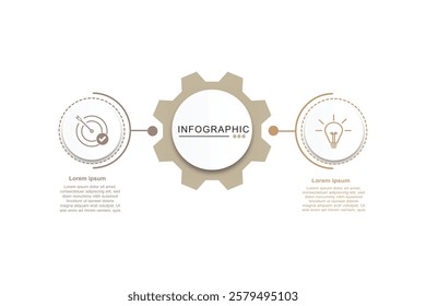 Infographic template vector with 2 step concept can be used for workflow, business information.