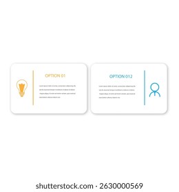 Infographic template vector, 2 step table timeline presentation, workflow or business information