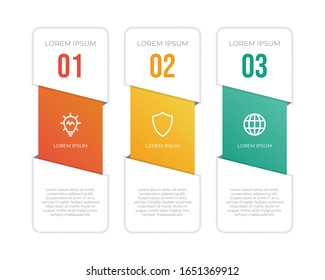Infographic template vector with 3 steps, options. layout for workflow, timeline, brochure, presentation, etc.