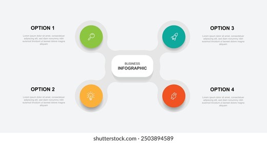 Infographic template vector with 4 step or option 
