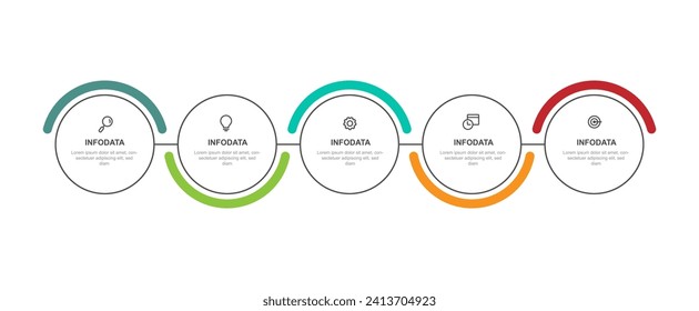 Infographic template vector with 5 step process or option