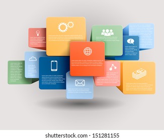 Infographic template, vector cubes and squares, EPS 10.