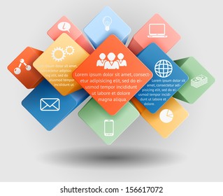 Infographic template, vector cubes and squares, EPS 10.