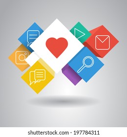Infographic template, vector cubes and squares