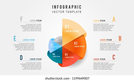 Infographic template, Vector design, Business concept of 6 option, Step of work