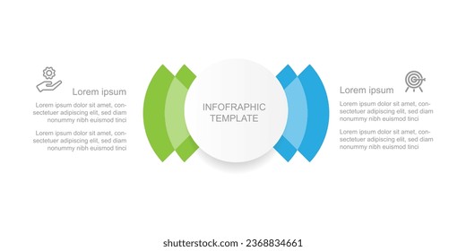 Infographic template vector element with 2 step options 