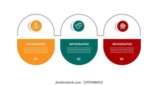 Infographic template vector element with 3 step process or options 
