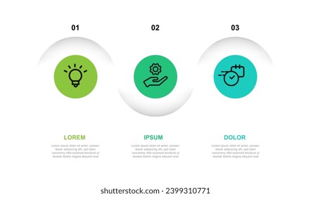 Infographic template vector element with 3 step process or options 