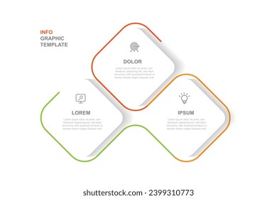 Elemento vectorial de plantilla infográfica con proceso o opciones de 3 pasos 