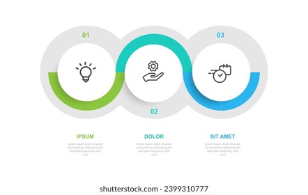 Infographic template vector element with 3 step process or options 