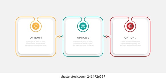 Infographic template vector element with 3 step or option suitable for business information