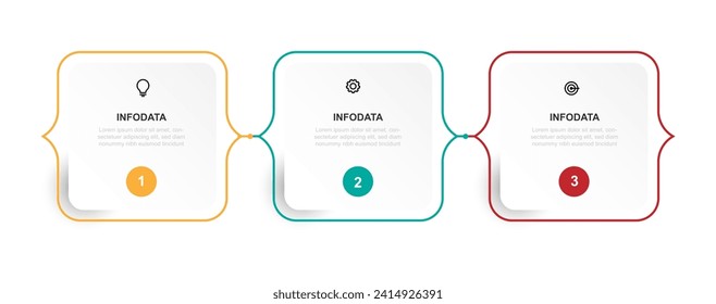 Infographic template vector element with 3 step or option suitable for business information