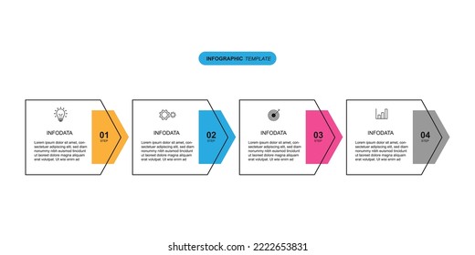 Infographic template vector element with 4 step.