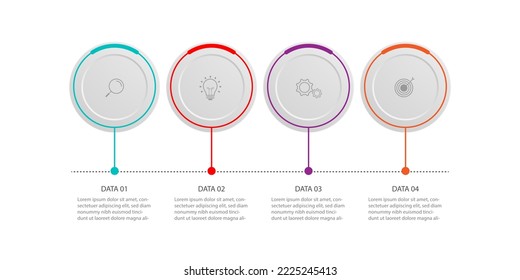 Infographic template vector element with 4 step or option.