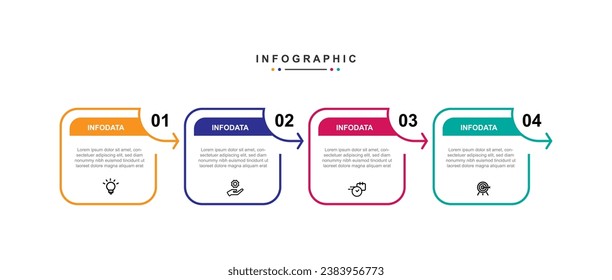 Infographic template vector element with 4 step process for presentation and information graphic 