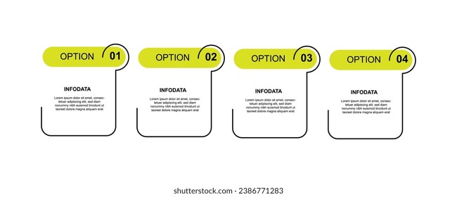 Infographic template vector element with 4 step or option