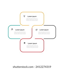 Infographic template vector element with 4 step process or options suitable for web presentation and business information 