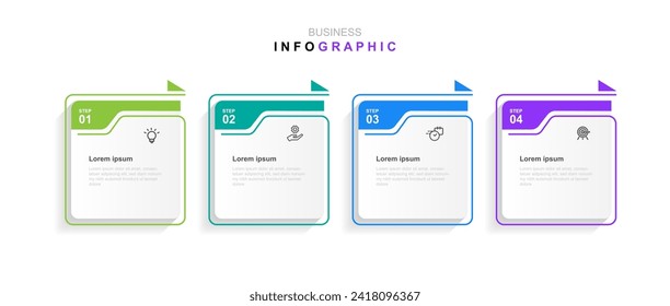 Infographic template vector element with 4 step process or option suitable for web presentation and business information