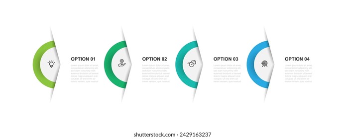 elemento vectorial de plantilla infográfica con 4 pasos adecuado para la presentación web y la información empresarial