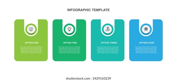 infographic template vector element with 4 step suitable for web presentation and business information