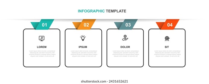 Infographic template vector element with 4 step concept suitable for web presentation and business information