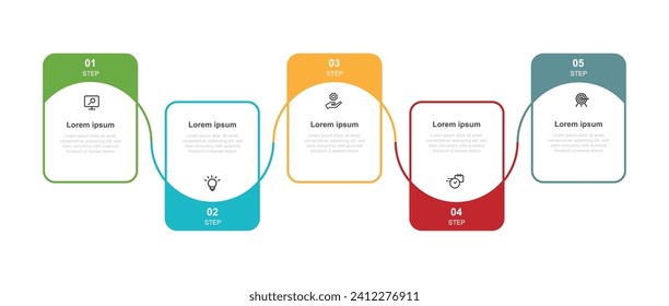 Infographic template vector element with 5 step process or options 