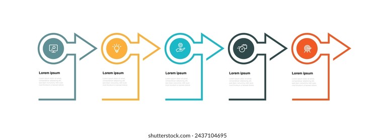 Infographic template vector element with 5 step process or option suitable for web presentation and business information