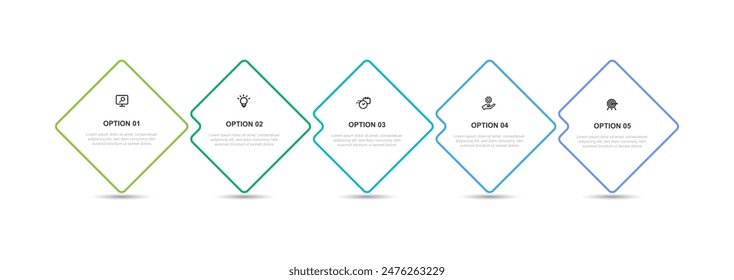 Infographic template vector element with 5 step columns 