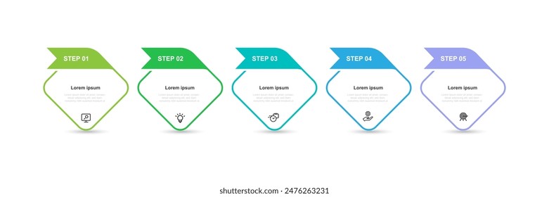 Infographic template vector element with 5 step columns 