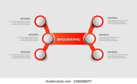 Infographic template vector element with 6 step or option.