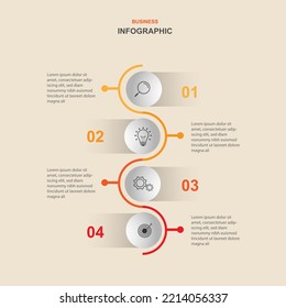 Infographic template vector element with four step concept.