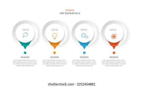 Infographic template vector element with four step