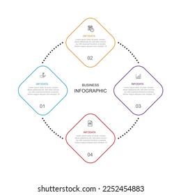Infographic template vector element with four step