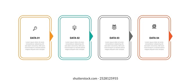 Infographic template vector element with icons and 4 step process or option 