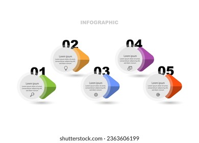 infographic template vector element with marketing business icons