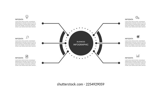 Infographic template vector element with six step or option 