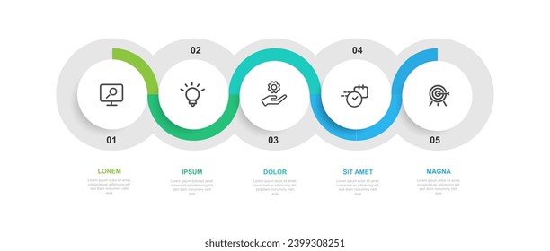 Infographic template vector element
Timeline process with 5 step or option 